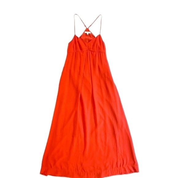 Madewell Red Orange Empire Strappy Maxi Dress Lined - Picture 5 of 8